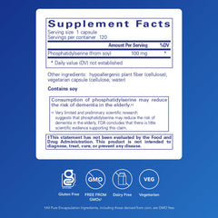 Pure Encapsulations PS100 back label showing supplement facts