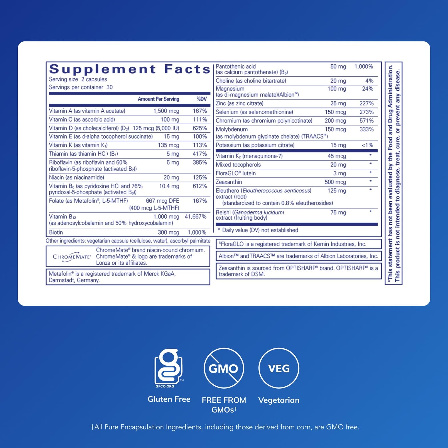 Close-up of PureResponse Exclusive label on bottle