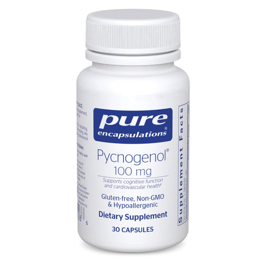 Pure Encapsulations Pycnogenol 100 mg bottle and capsules