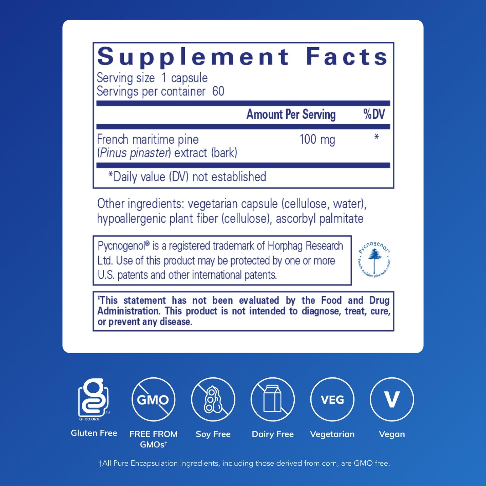 Pycnogenol capsules closeup highlighting easy daily supplementation.