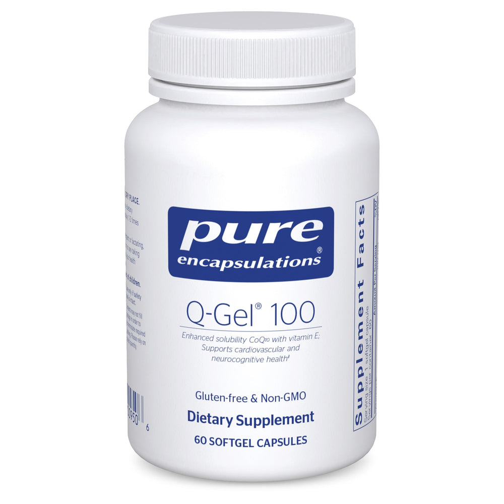 Pure Encapsulations Q-Gel 100 Hydrosoluble CoQ10 with Vitamin E bottle