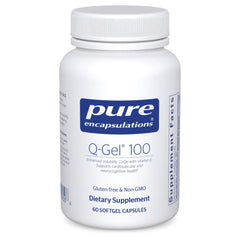 Pure Encapsulations Q-Gel 100 Hydrosoluble CoQ10 with Vitamin E bottle