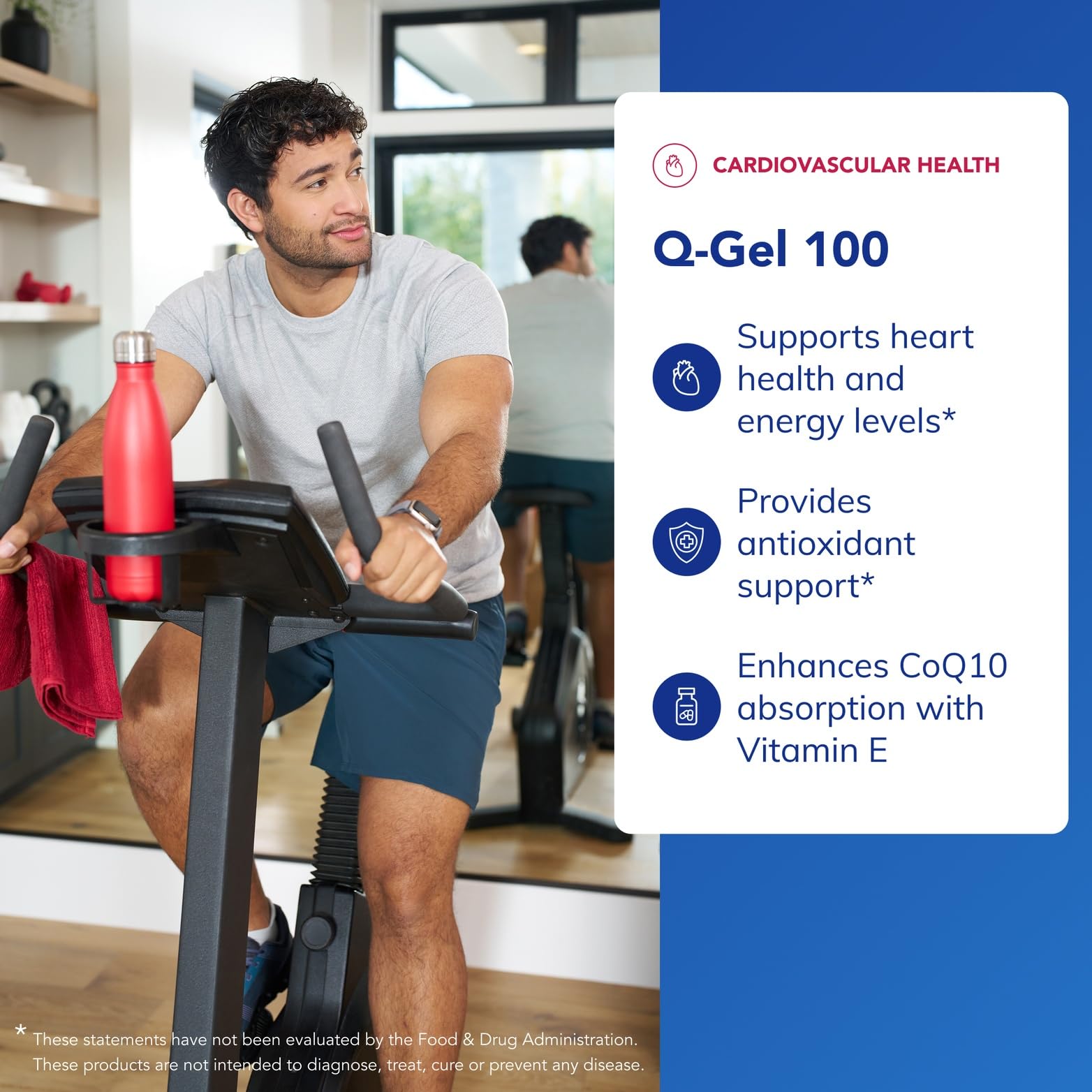 Q-Gel 100 Hydrosoluble CoQ10 bottle with Vitamin E label