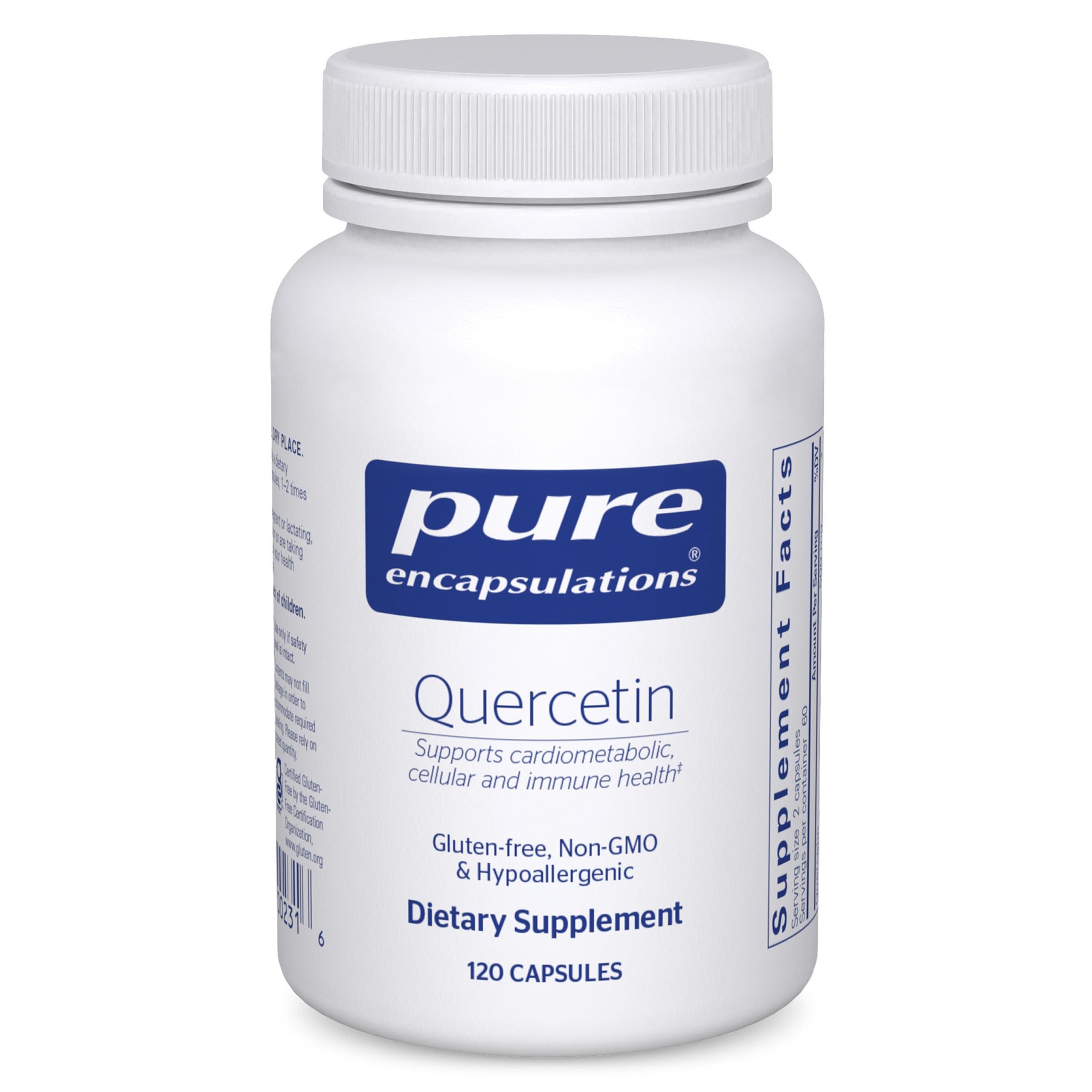 Bottle of Pure Encapsulations Quercetin 500 mg Immune Support - 120 Capsules