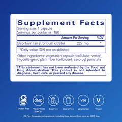 Ingredient label for Pure Encapsulations Strontium (Citrate)