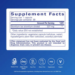 Label for Pure Encapsulations Strontium (Citrate) bottle
