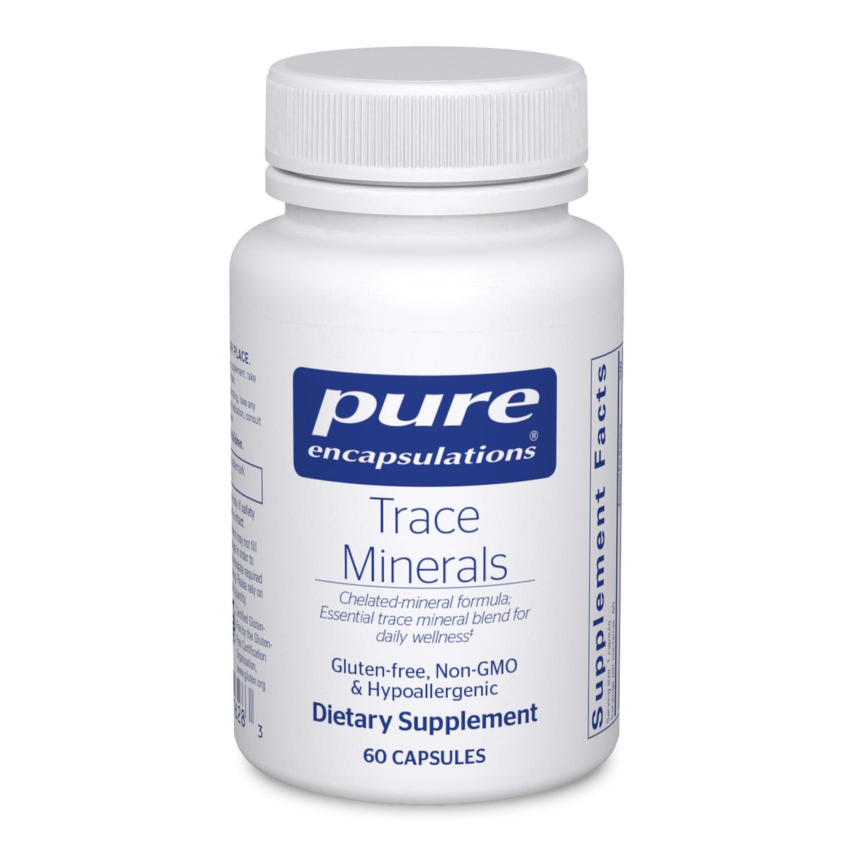 Bottle of Pure Encapsulations Trace Minerals Multimineral Supplement