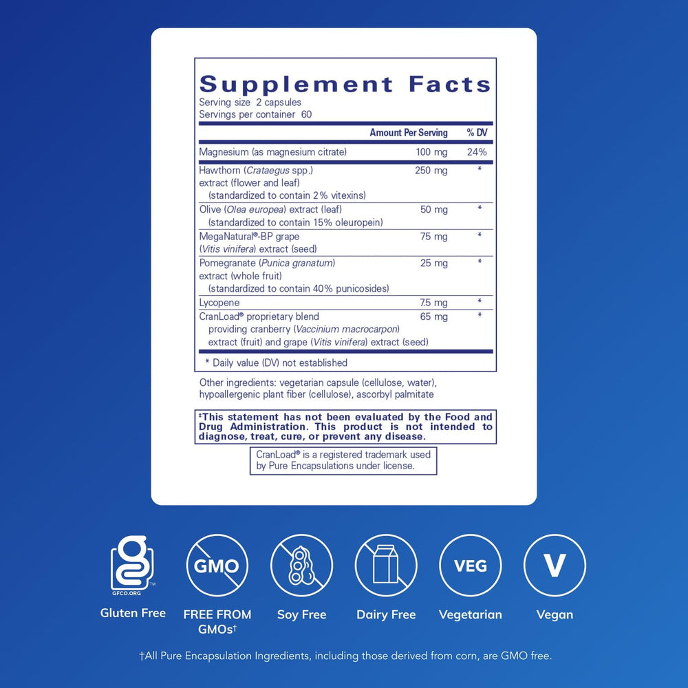 Pure Encapsulations Vascular Relax bottle back