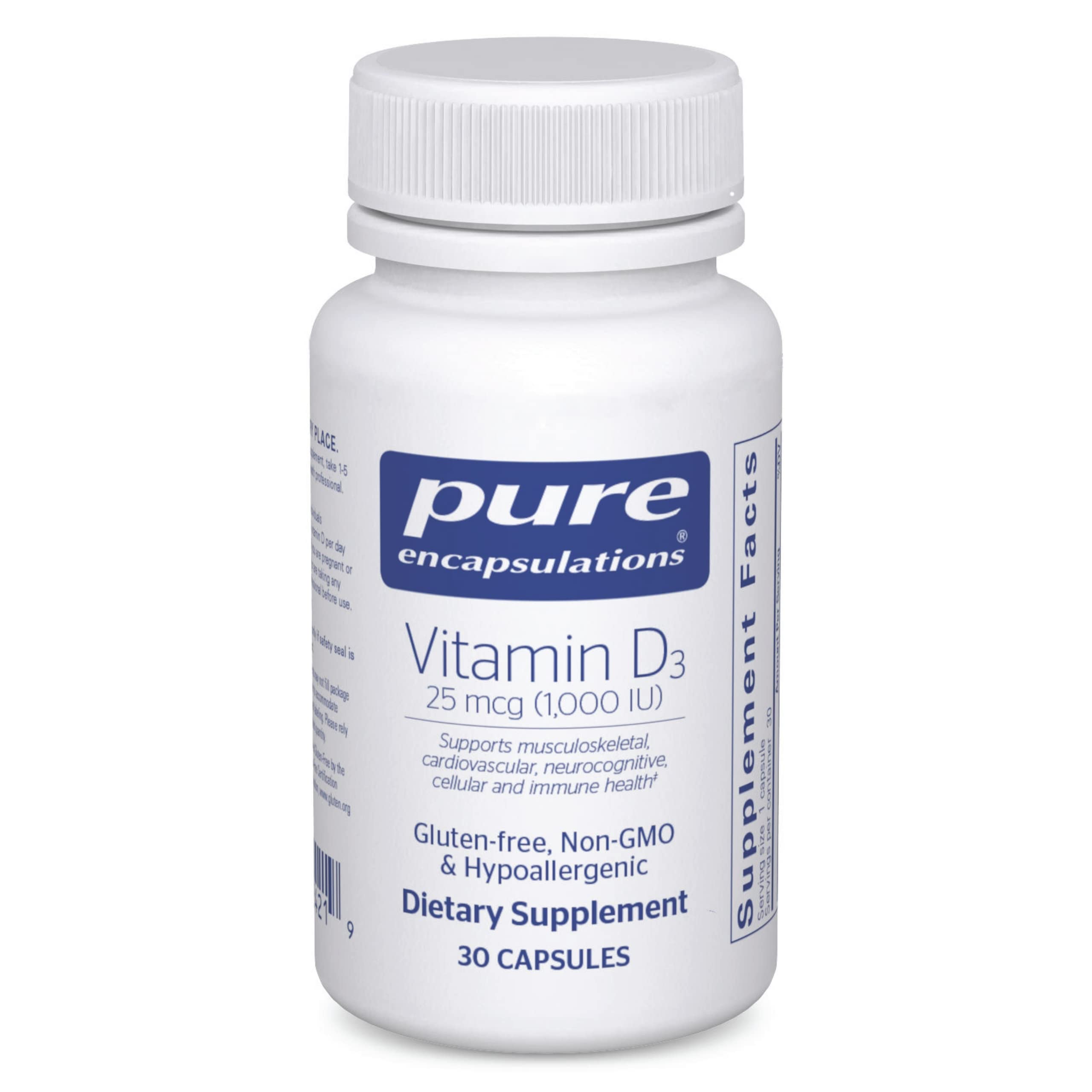 Pure Encapsulations Vitamin D3 25 mcg (1000 IU) bottle