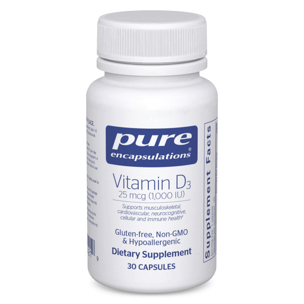 Pure Encapsulations Vitamin D3 25 mcg (1000 IU) bottle