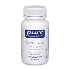 Pure Encapsulations Vitamin D3 & K2 bottle – 60 capsules