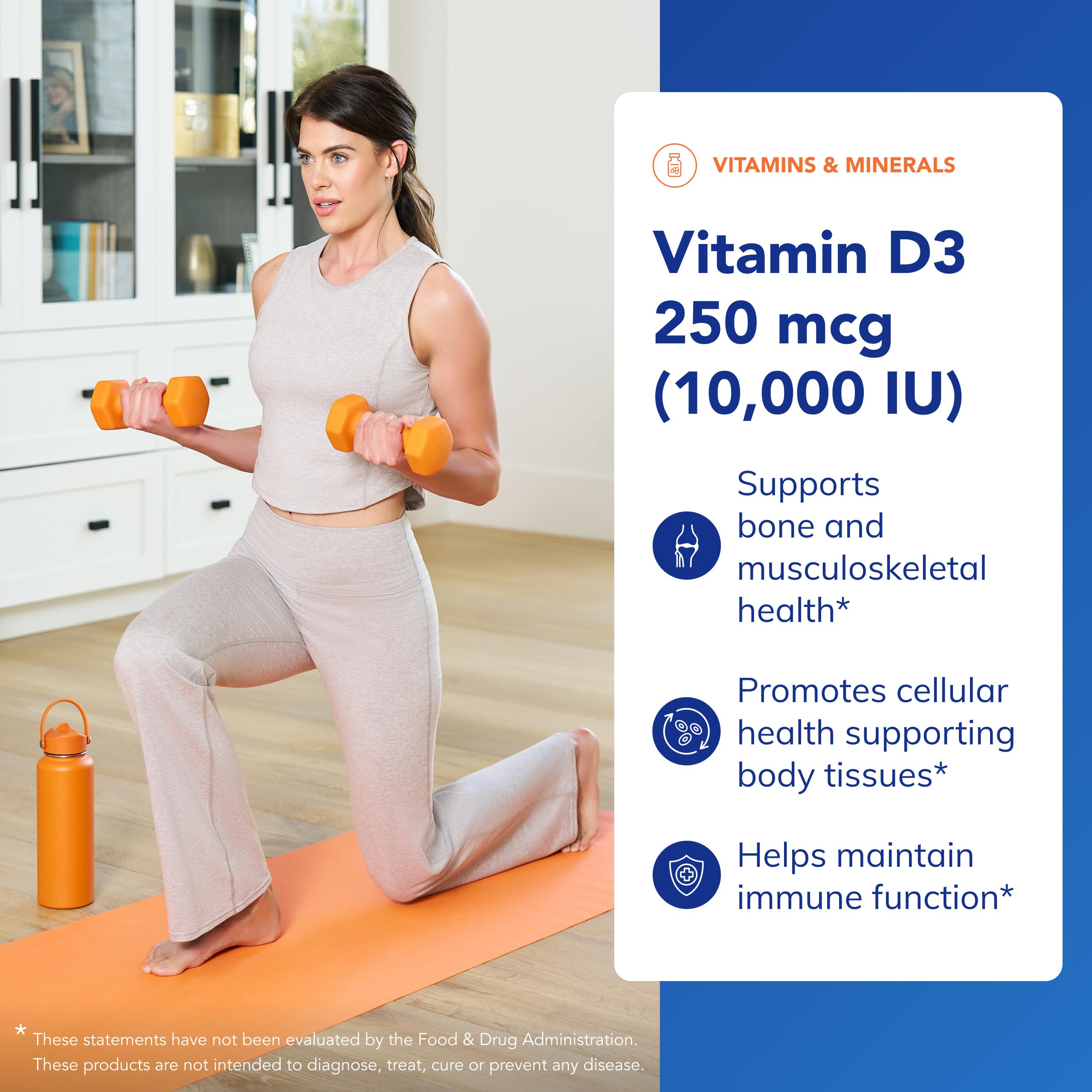 Pure Encapsulations Vitamin D3 label detail; 10,000 IU per capsule.