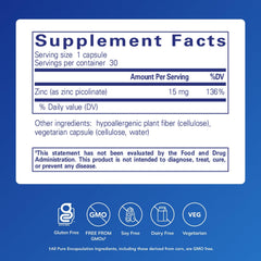 Zinc Picolinate capsules inside bottle