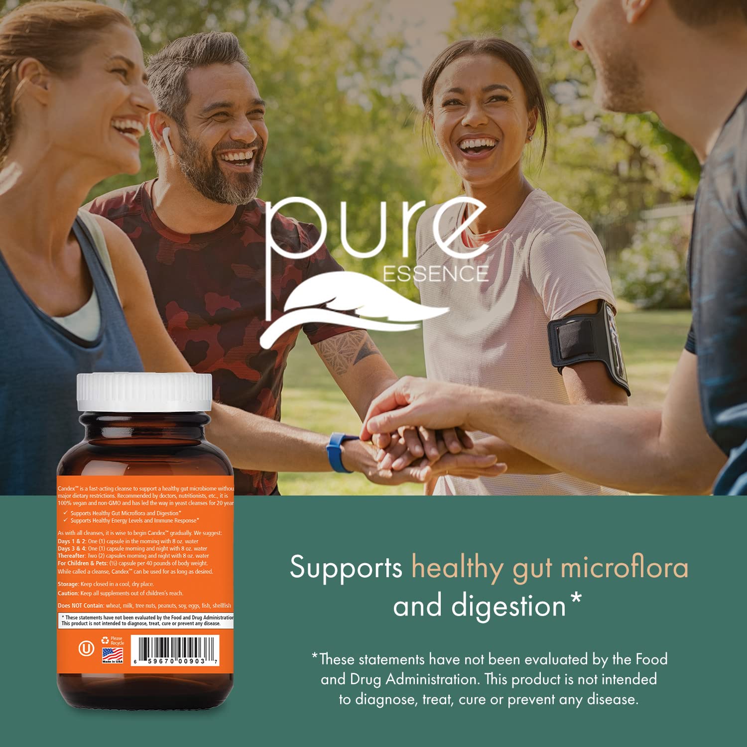 Pure Essence Labs brand crest on packaging for premium quality.