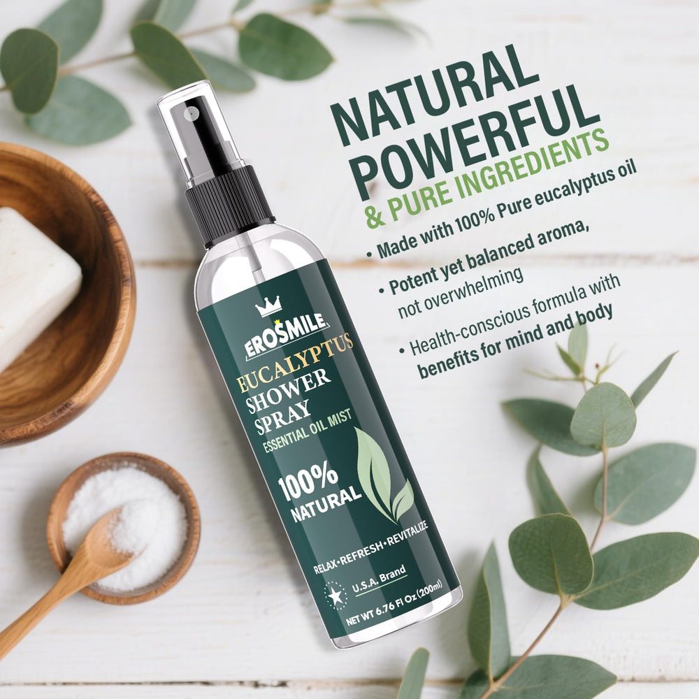 Pure eucalyptus essential oil shower mist