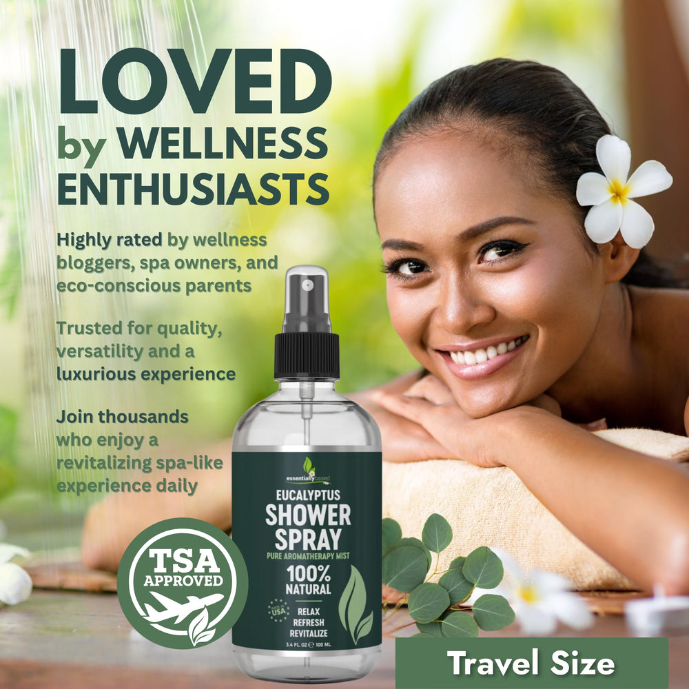 Made in USA seal with Pure Eucalyptus Shower Spray