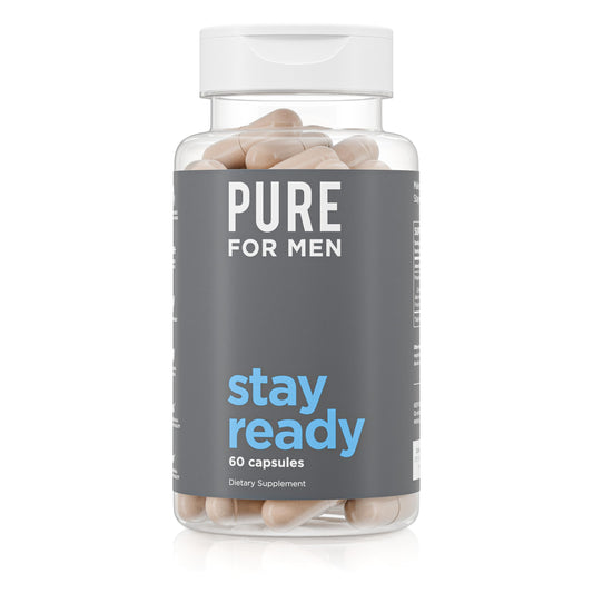 Pure for Men Stay Ready Fiber bottle label