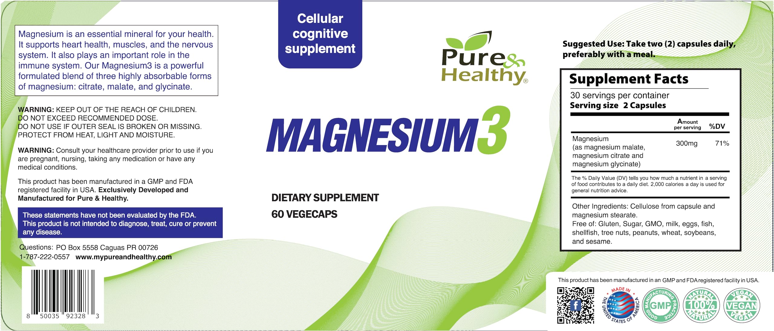 Illustration of the three magnesium forms—glycinate, malate, and citrate—for muscle, nerve, and energy support