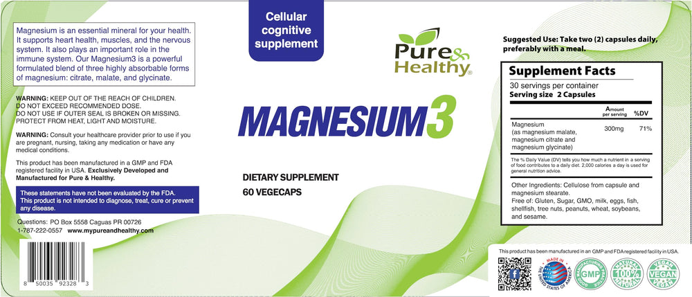 Illustration of the three magnesium forms—glycinate, malate, and citrate—for muscle, nerve, and energy support