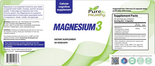 Illustration of the three magnesium forms—glycinate, malate, and citrate—for muscle, nerve, and energy support