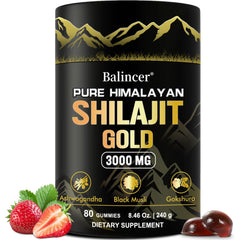 Bottle of Pure Himalayan Shilajit Gummies Gold