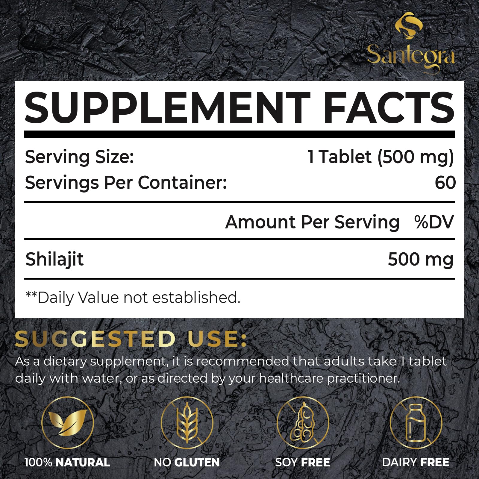 Pure Himalayan Shilajit resin tablets