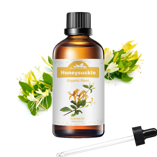 Pure honeysuckle essential oil bottle for bedtime serenity