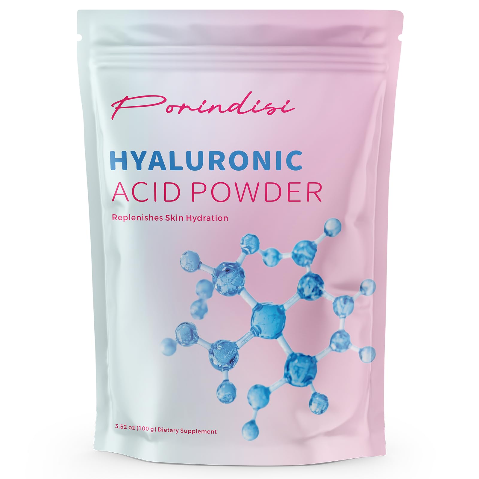 Pure hyaluronic acid powder for skin and face