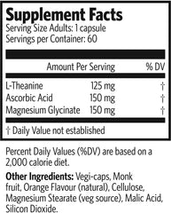 Back or side view showing 60-count bottle of L-Theanine chewables