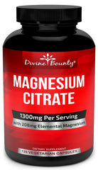 Bottle of Pure Magnesium Citrate Capsules - 1300mg per serving