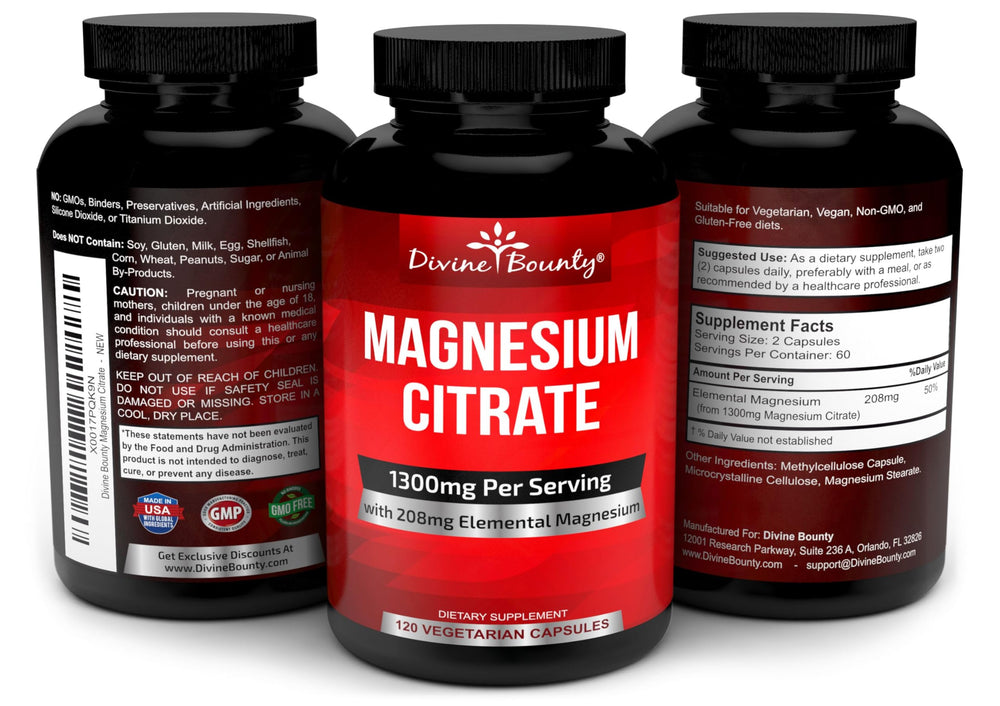 Ingredient label for Magnesium Citrate supplement