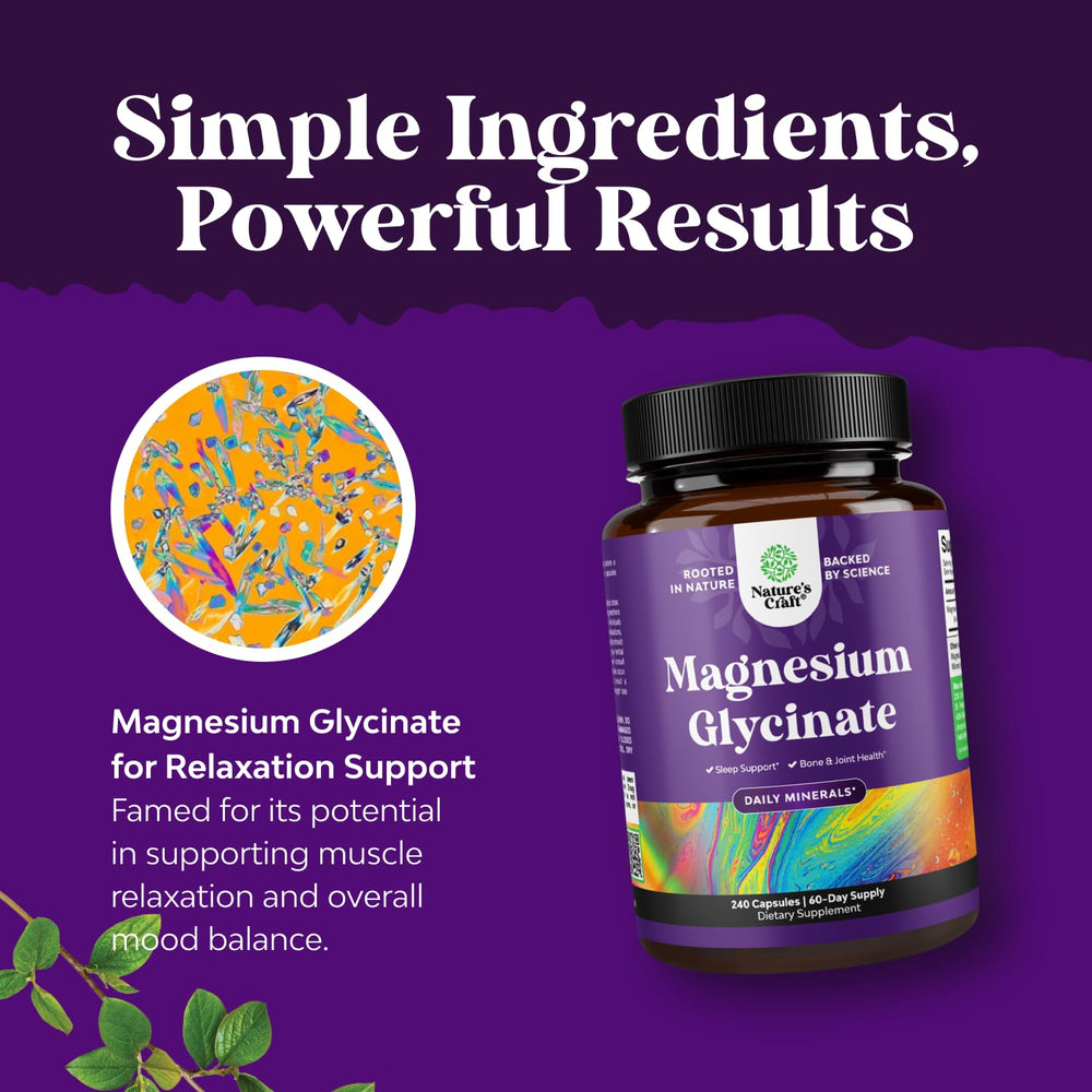 Magnesium glycinate bottle showing 240 count