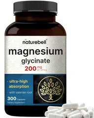 Bottle of Pure Magnesium Glycinate with Valerian Root supplement