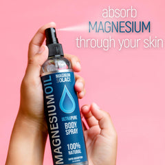 Sea-sourced magnesium oil bottle with clear liquid