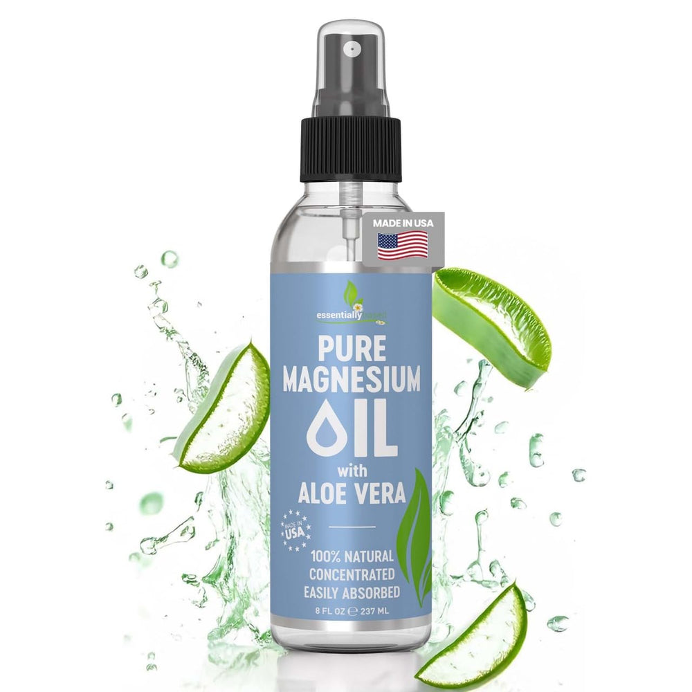 8oz bottle of Pure Magnesium Oil Spray with Aloe Vera