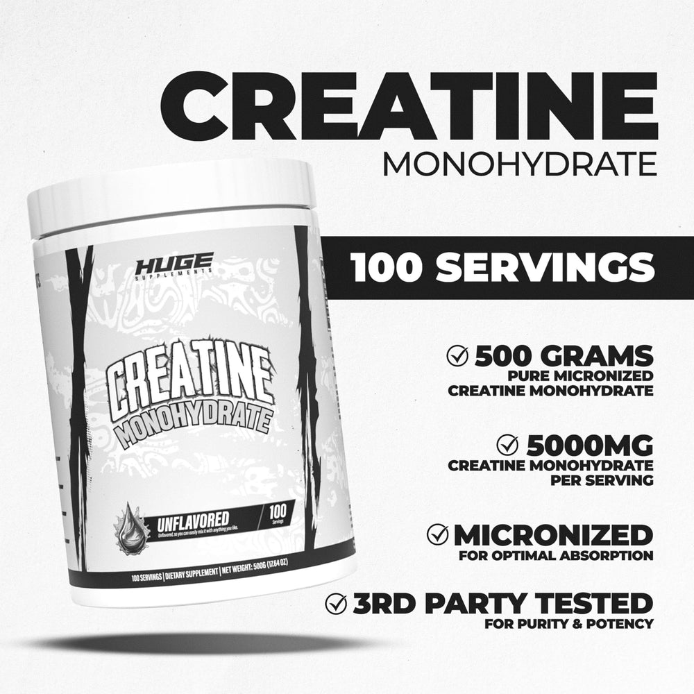 Nutrition facts panel for creatine monohydrate 500g