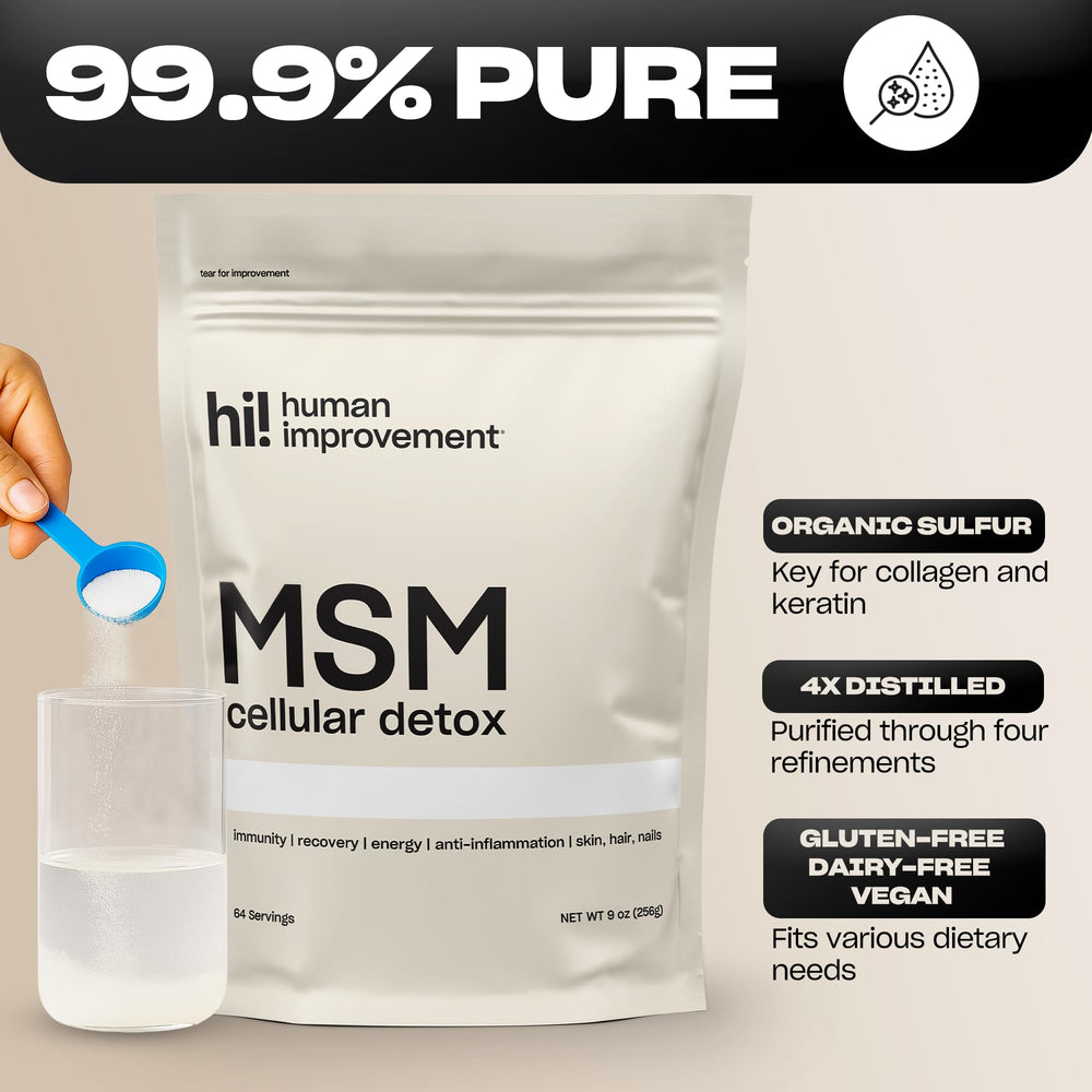 Close-up texture of Pure MSM Powder