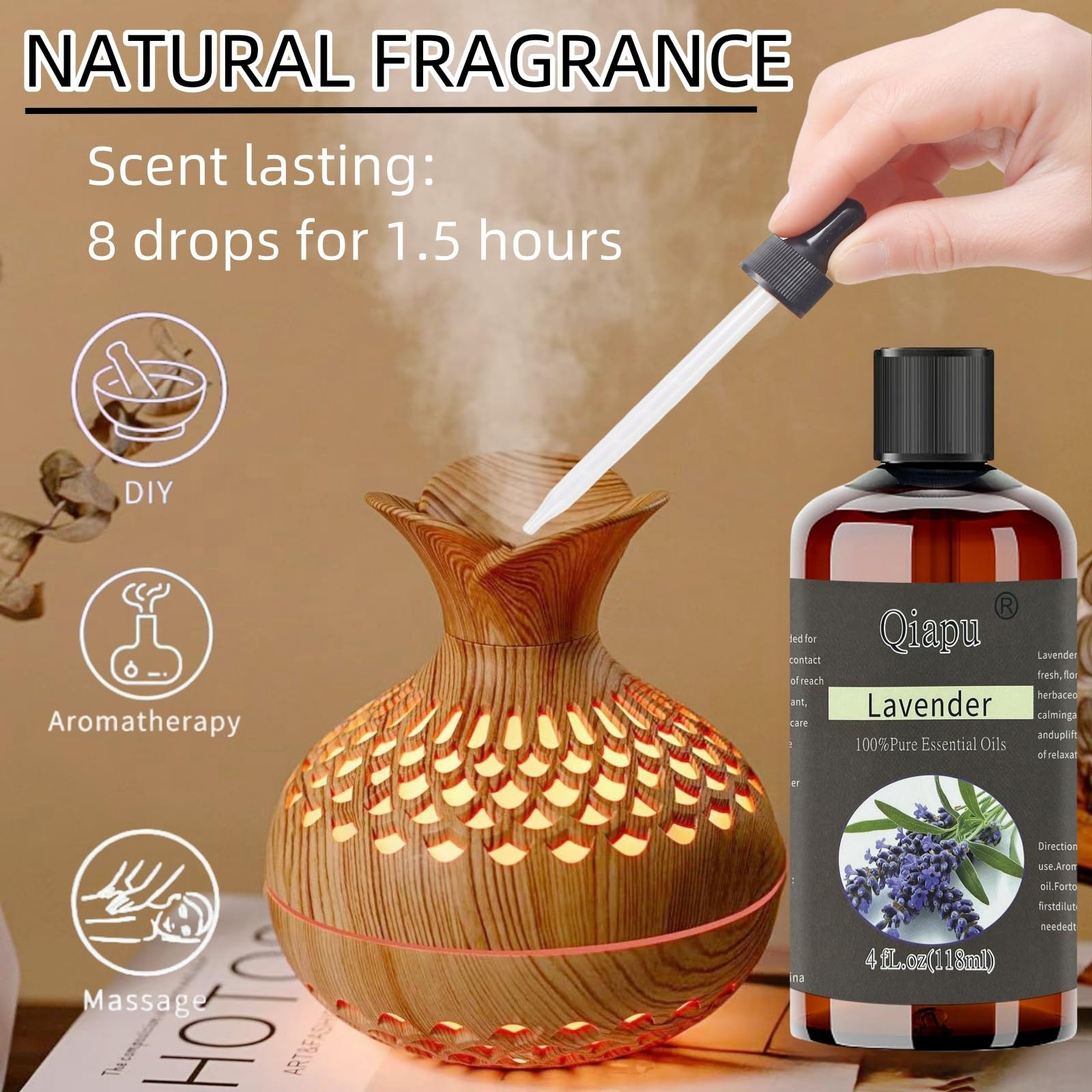 Set of essential oil bottles for aromatherapy collection