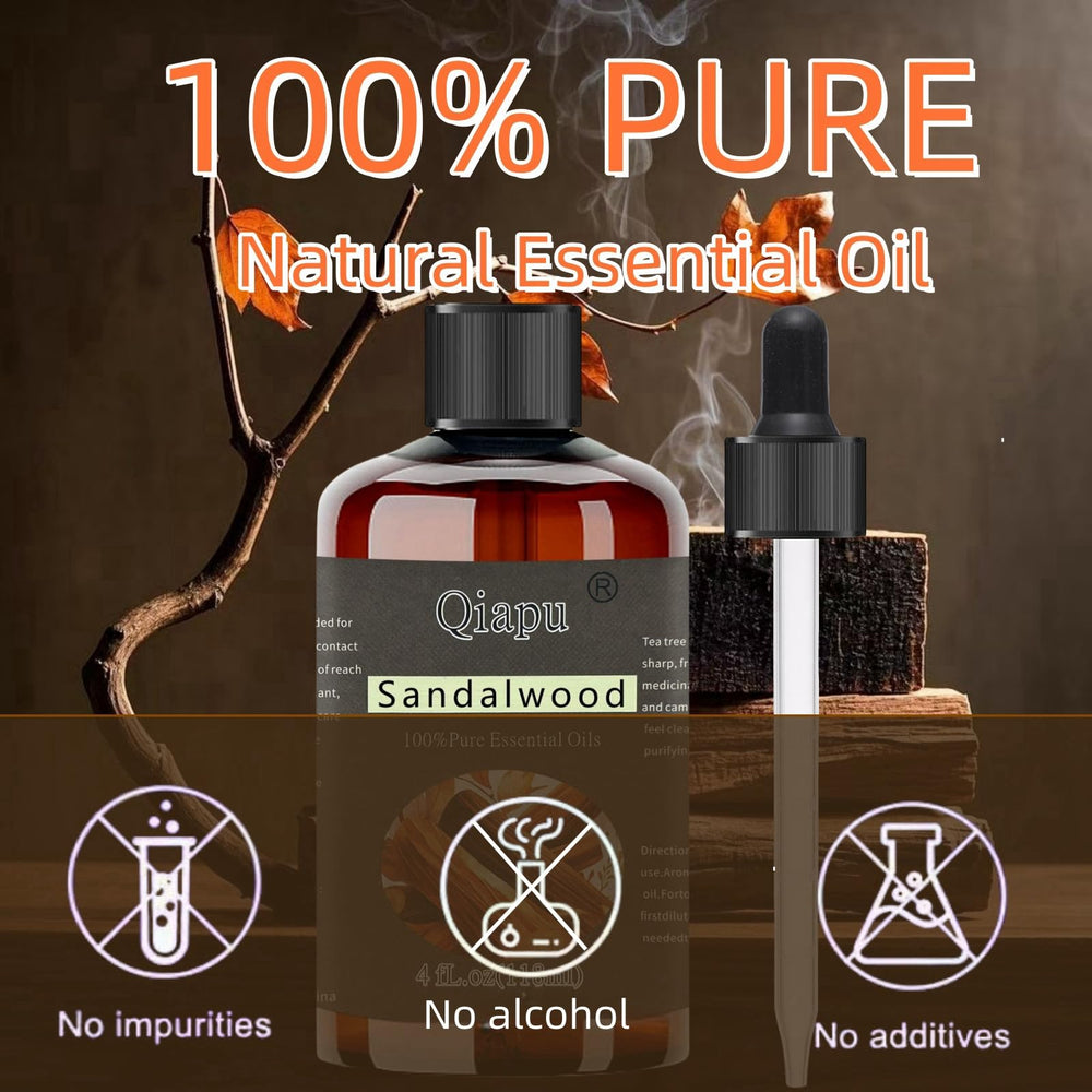 Sandalwood essential oil being added to a diffuser