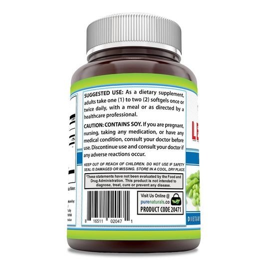 Close-up of Pure Naturals Lecithin 1200 mg Softgels