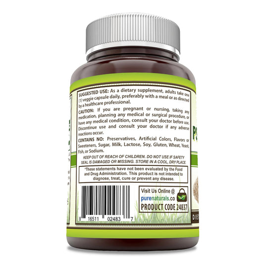 Psyllium Husk capsules showing 750 mg per serving