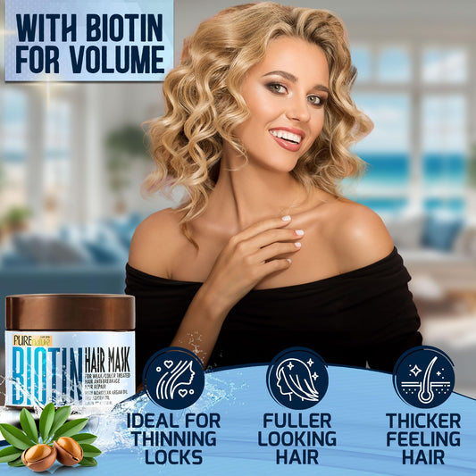 Pure Nature Lux Spa Biotin Hair Mask creamy texture softening dry, damaged hair
