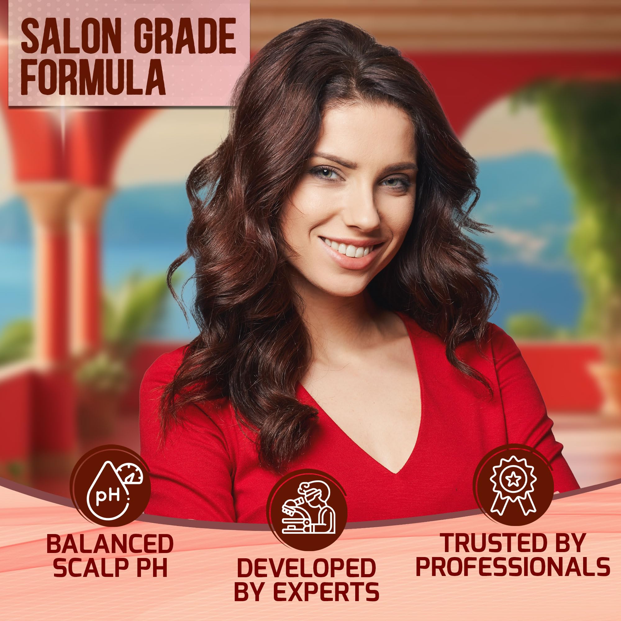 Pure Nature Lux Spa Keratin Hair Mask packaging in use for salon-grade at-home care.