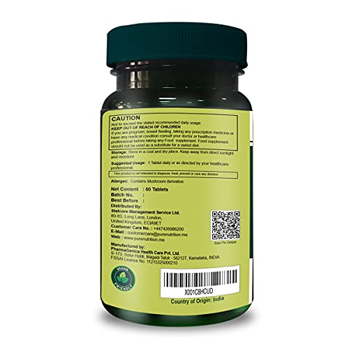 Back of Pure Nutrition Men's Multivitamin bottle showing dosage