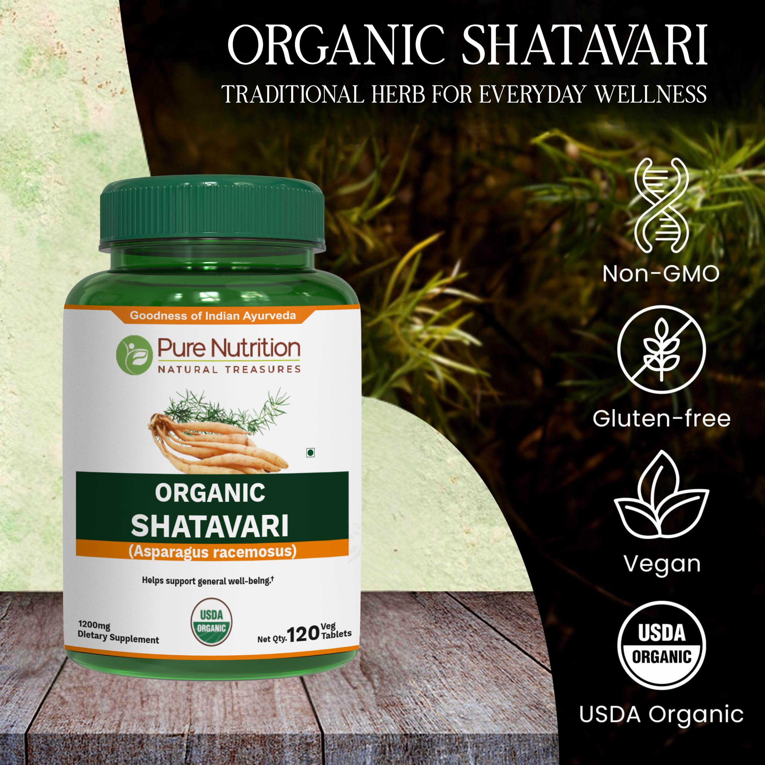 Bottle of Pure Nutrition Shatavari Tablets