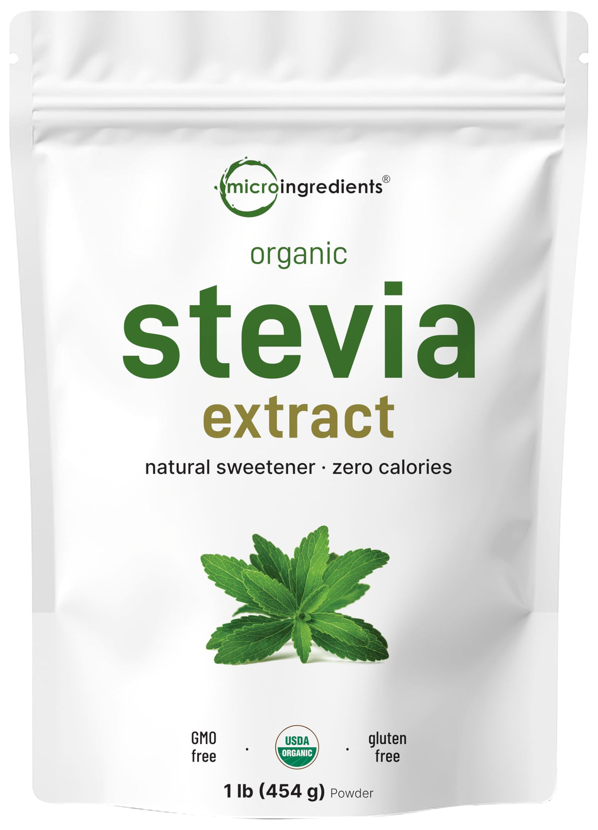Pure Organic Stevia Powder 1lb container