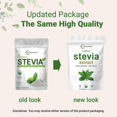 Product label of Pure Organic Stevia Powder 4 oz