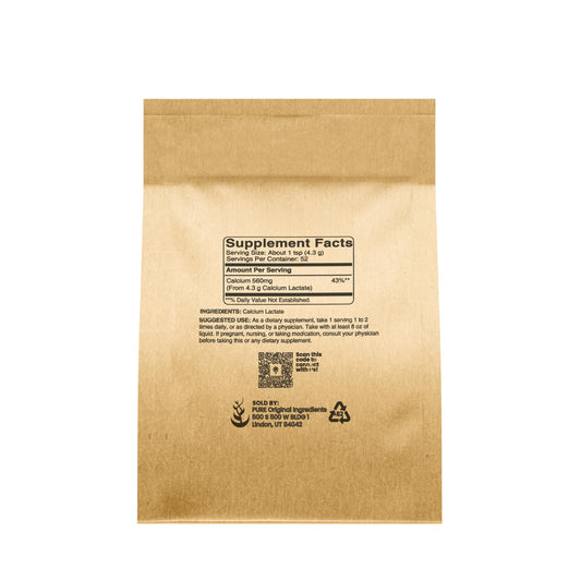 Calcium lactate powder close-up texture