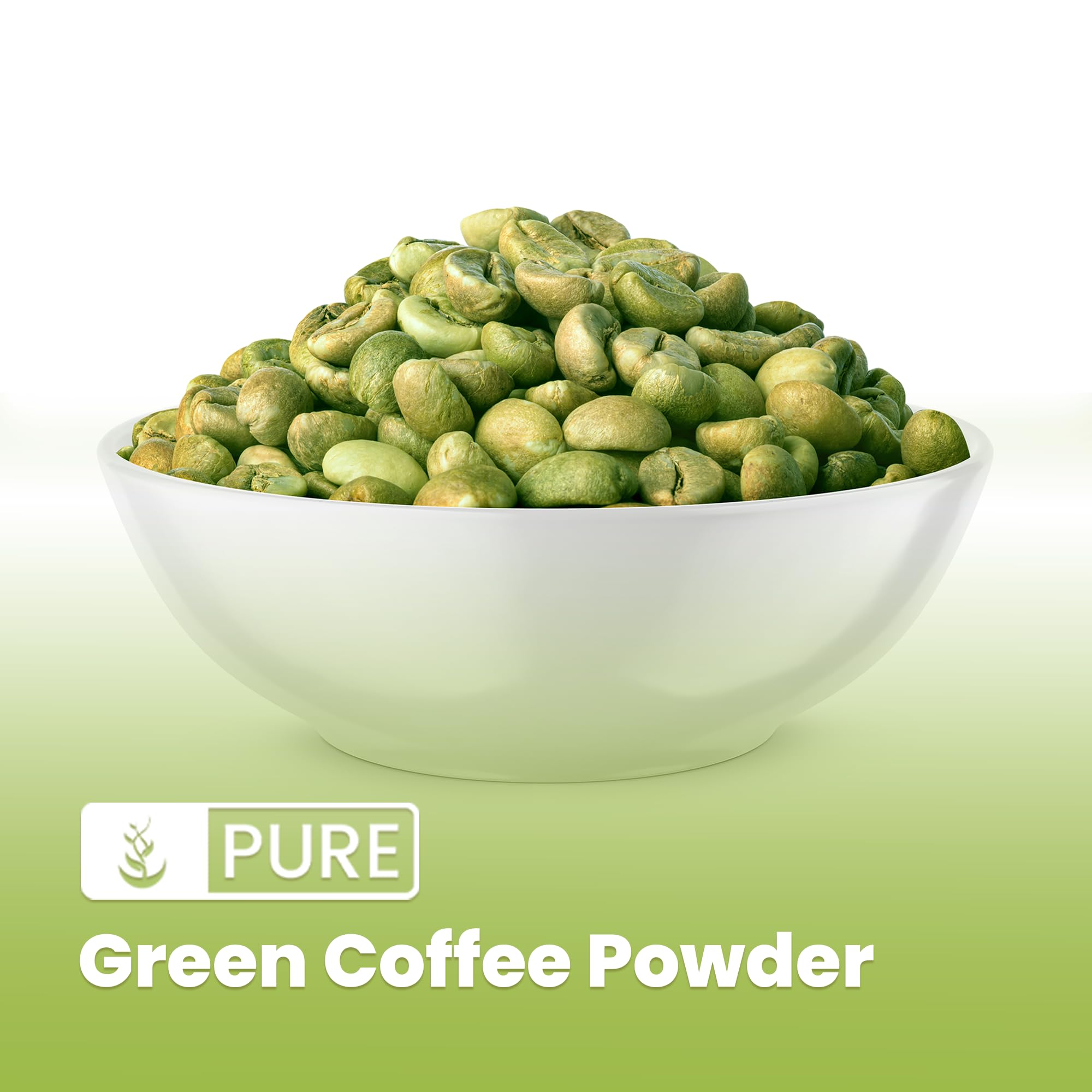 Close-up of fine green coffee bean extract powder