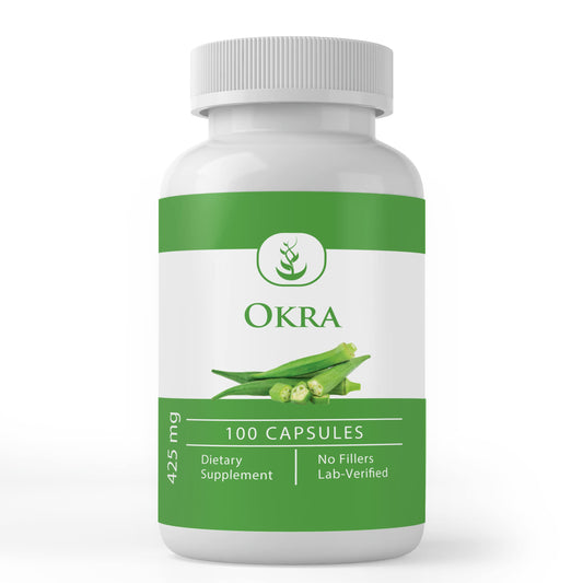 Bottle of Pure Original Ingredients Okra Extract 100 capsules